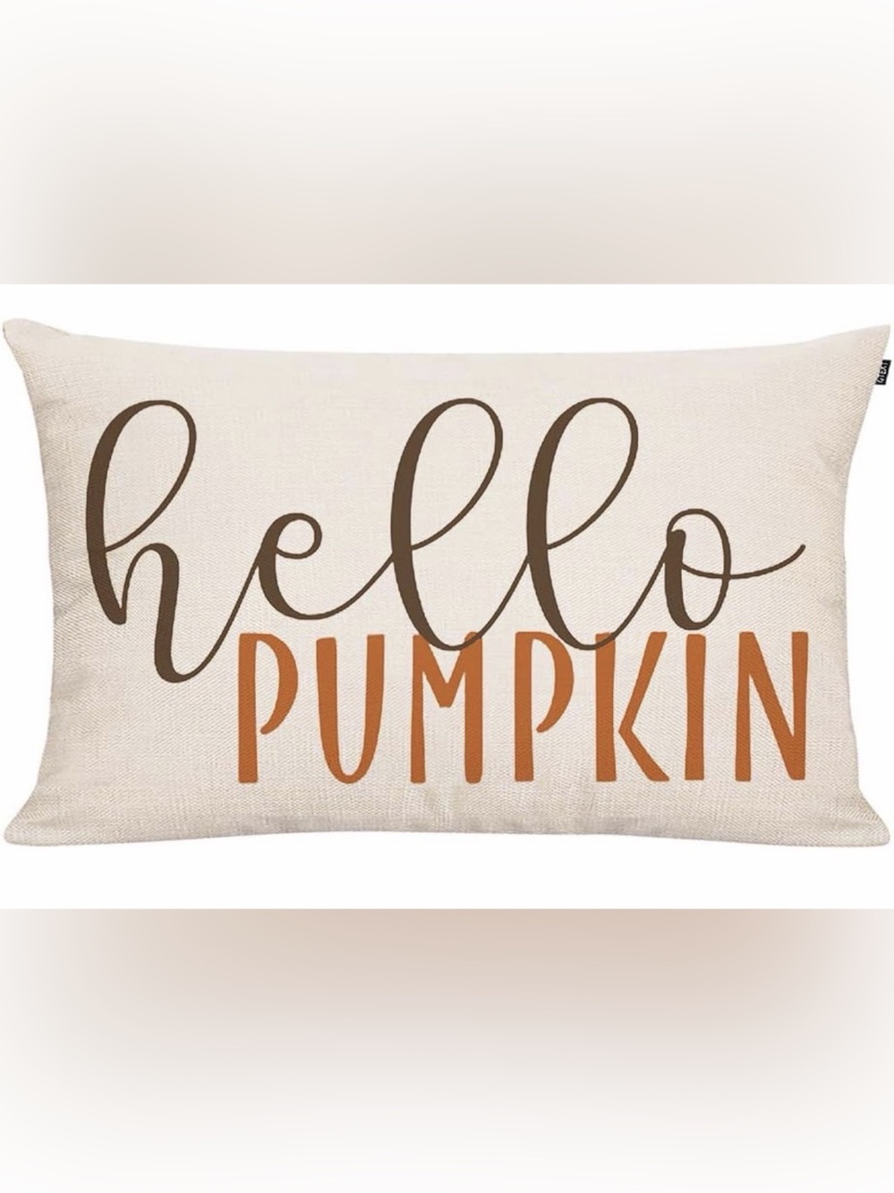 Hello Pumpkin Accent Pillow, Cream & Orange, NWT